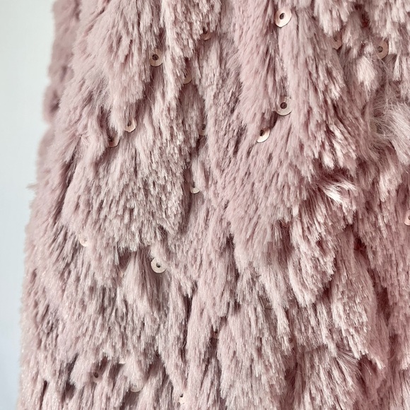 Blush Faux Fur & Sequin Jacket - Picture 4 of 6
